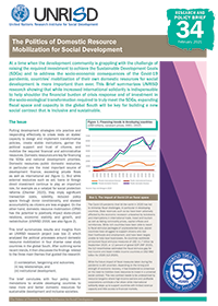 The Politics of Domestic Resource Mobilization for Social Development— Research and Policy Brief