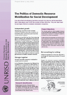 The Politics of Domestic Resource Mobilization for Social Development (Project Brief)